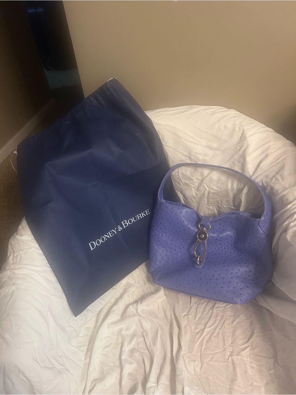 Dooney & Bourke Perforated Leather Shoulder Bag in Lavender Purple